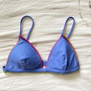 Blue Triangle Bikini Top